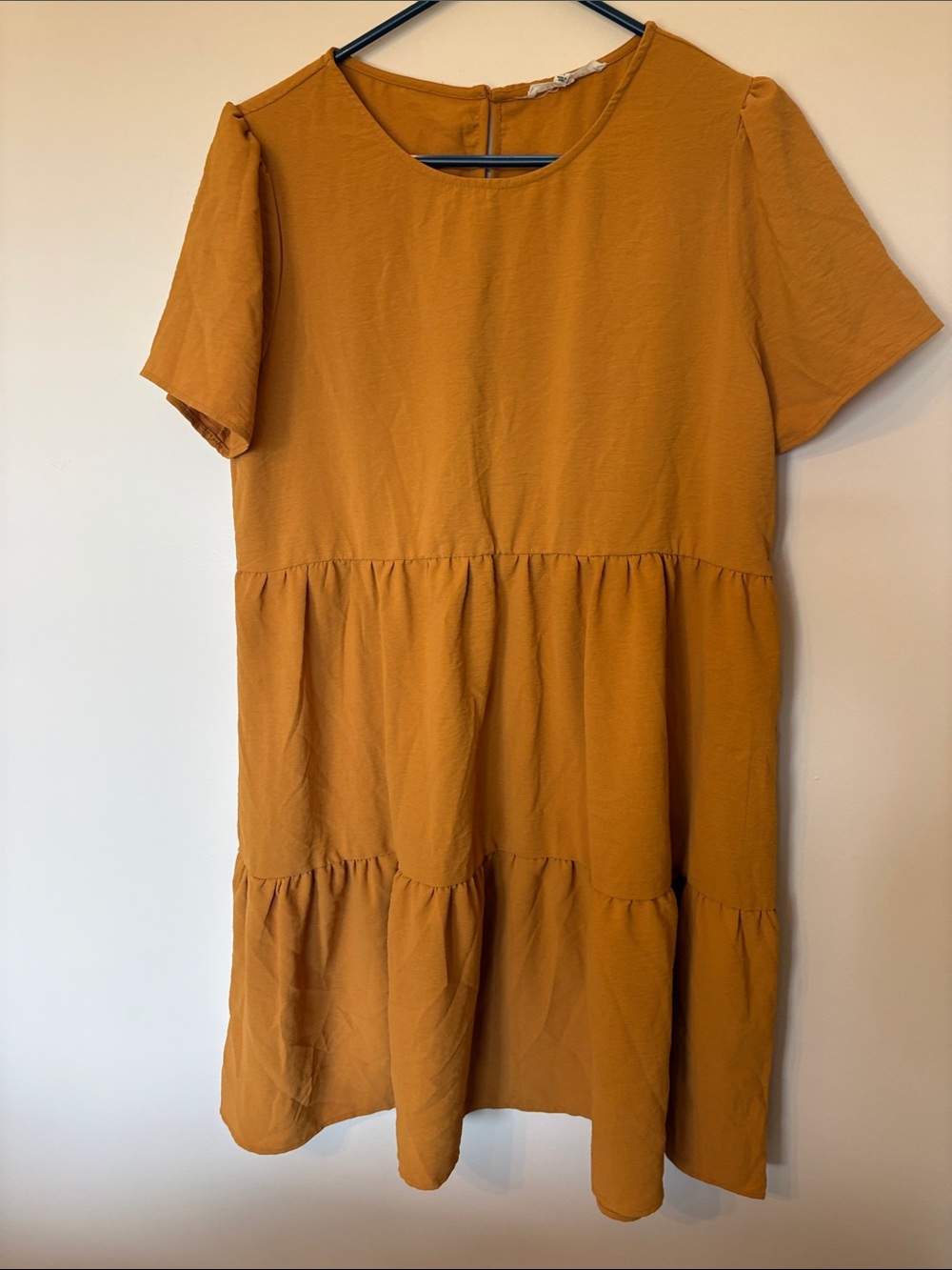 Copper Key Mustard Tiered Mini Dress